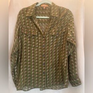Women’s Ellen Tracy Long Sleeve Patterned Blouse